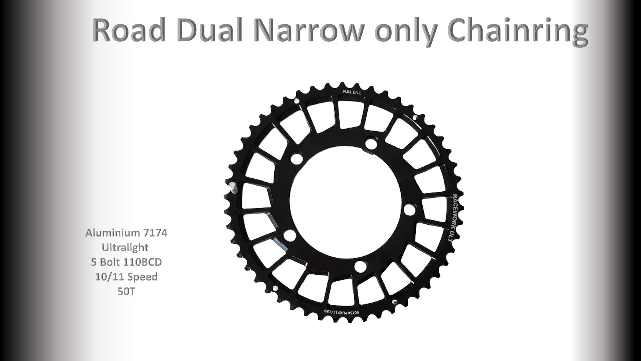 ROAD (50T) 110BCD 5 bolt 10/11s Round Spider Black RACEWORX