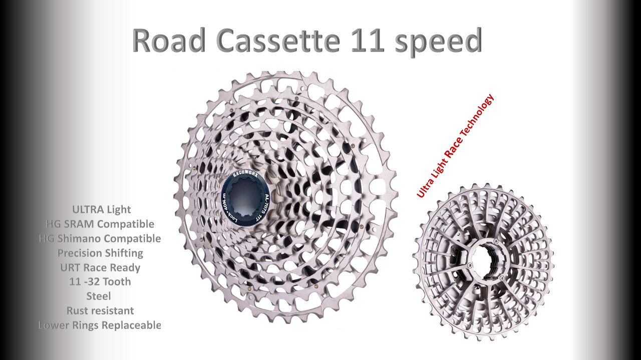 11s 11-32t Cassette Cluster Silver - URT (Ultralight Race Technology) - HG