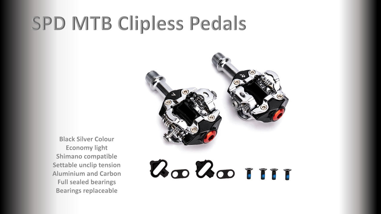 PEDALS Shimano compatiable Silver/Black SPD