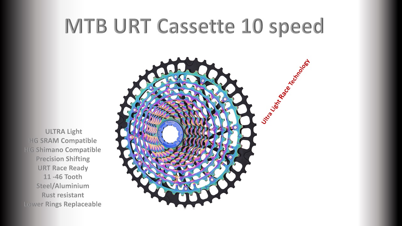10s 11-46t Cassette Cluster Silver/Black  (Ultralight Race Technology) - HG