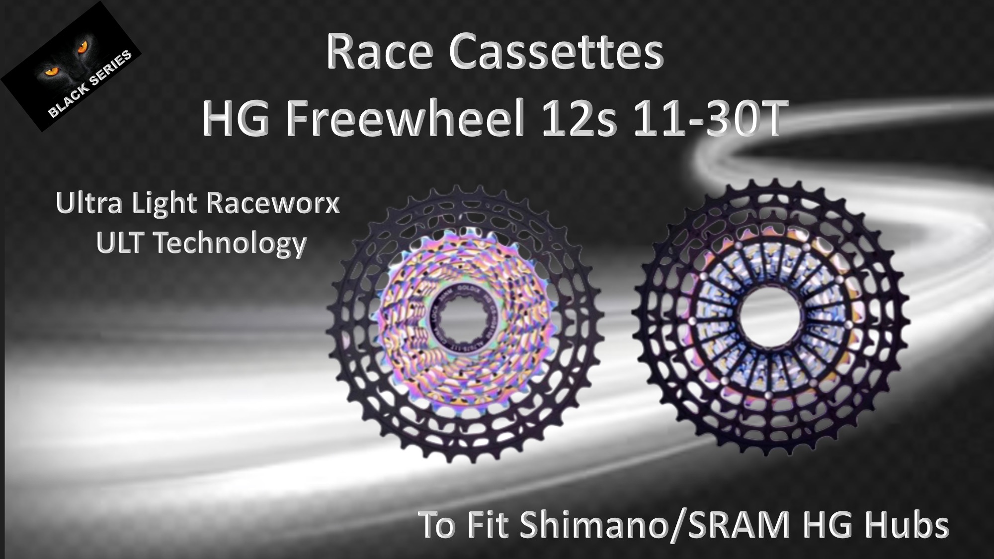 12s 11-30t Cassette Clusters Black-Multi ULT (Ultralight Race Technology) - HG