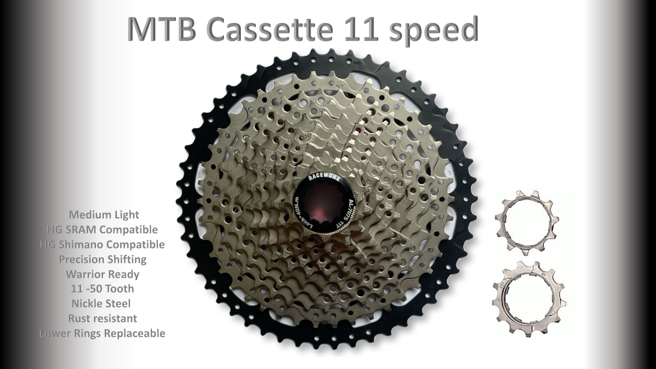 11s 11-50t Cassette Clusters Silver - HG - (For Recreational Use)