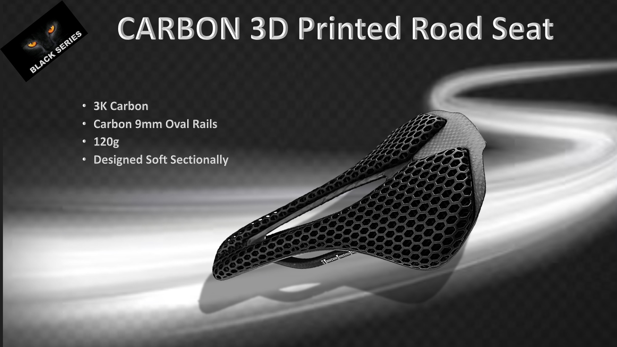 SEATS 3D printed ROAD seat ( Black ) carbon