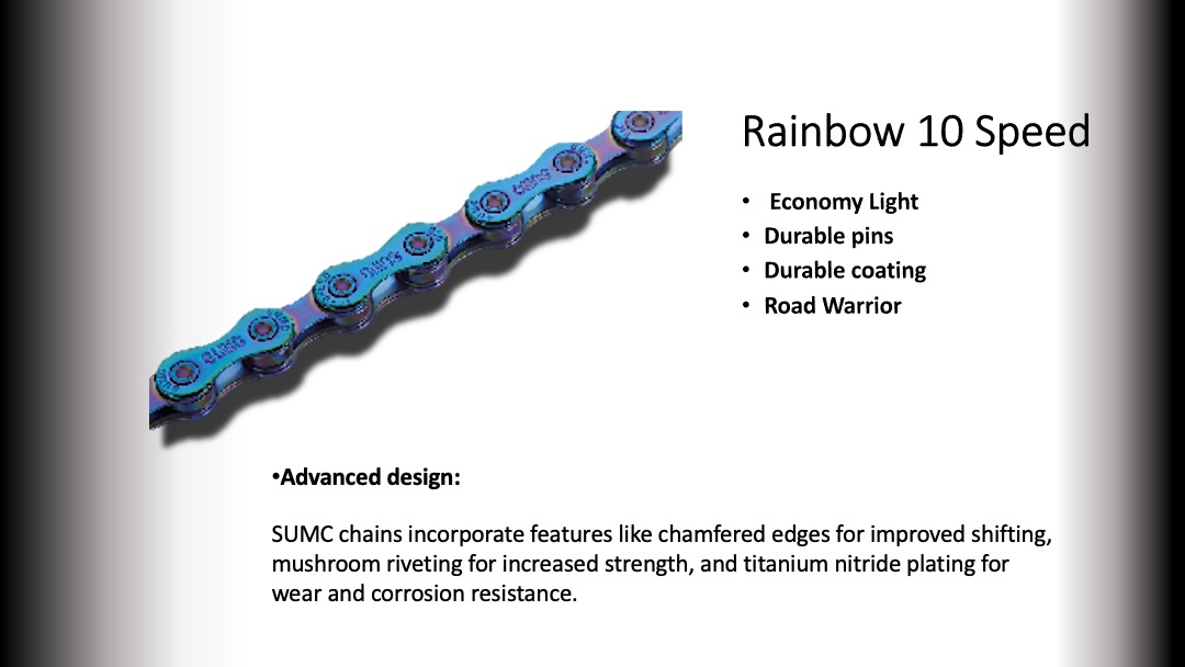 10S CHAIN SUMC 116 LINKS  (SX10) Rainbow