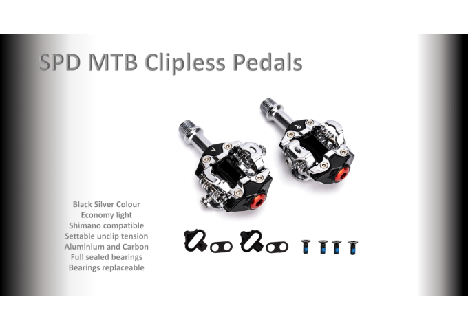PEDALS Shimano compatiable Silver/Black SPD