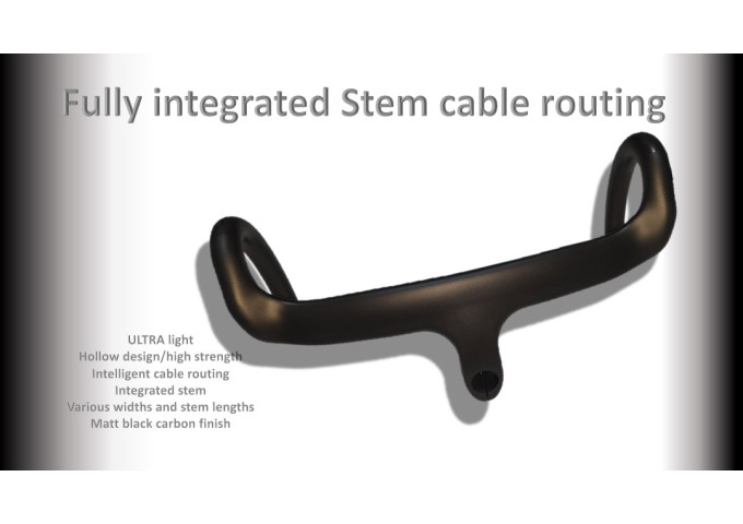HANDLE BARs CARBON - (Cable through Stem Intergration) 400 Width x 90mm Reach
