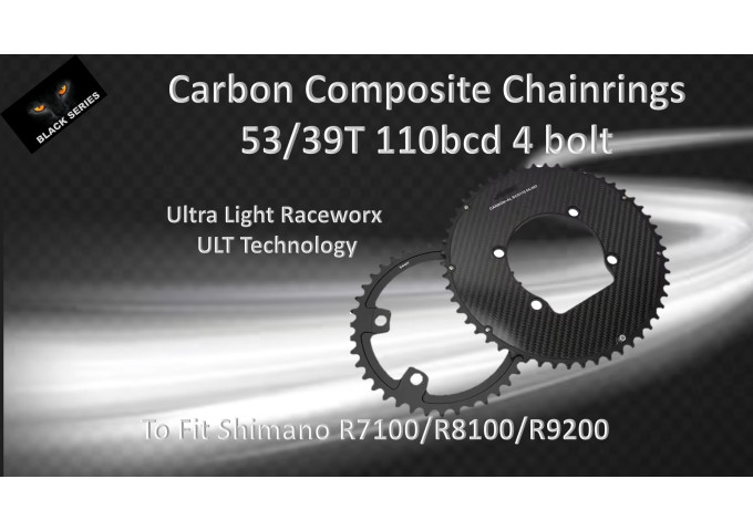 ROAD CARBON (53/39T) 4 bolt 110BCD compatabile with Shimano Crank Set (R7000/R8100/R9200) Set