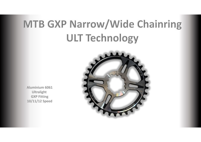 MTB (34T) 10/11/12s GXP 1x Round 3mm offset Black/Silver RACEWORX (Narrow/Wide Tooth Design) ULT