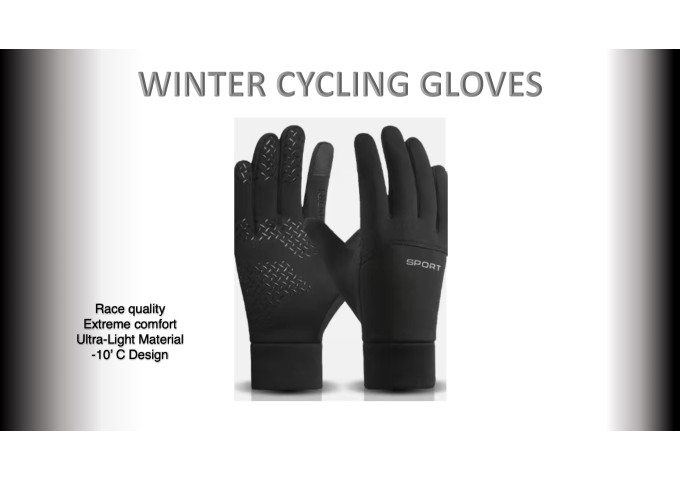 GLOVES Black ( Long Finger - Winter -1'C)