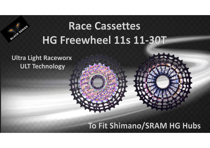11s 11-30t Cassette Clusters Black-Multi ULT (Ultralight Race Technology) - HG