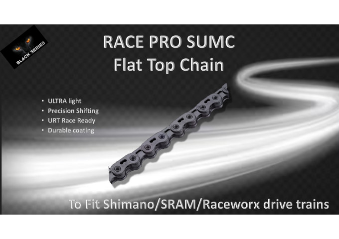 12s CHAIN FLAT TOP SUMC 126 LINKS (PRO SX12) Black