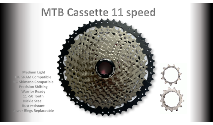 11s 11-50t Cassette Clusters Silver - HG - (For Recreational Use)