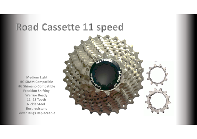 11s 11-28t Cassette Clusters Silver - HG - (For Recreational Use)
